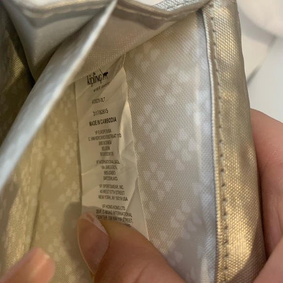 Kipling Teddi Metallic Snap Wallet gold 12 card slots snap button closure - Picture 7 of 8